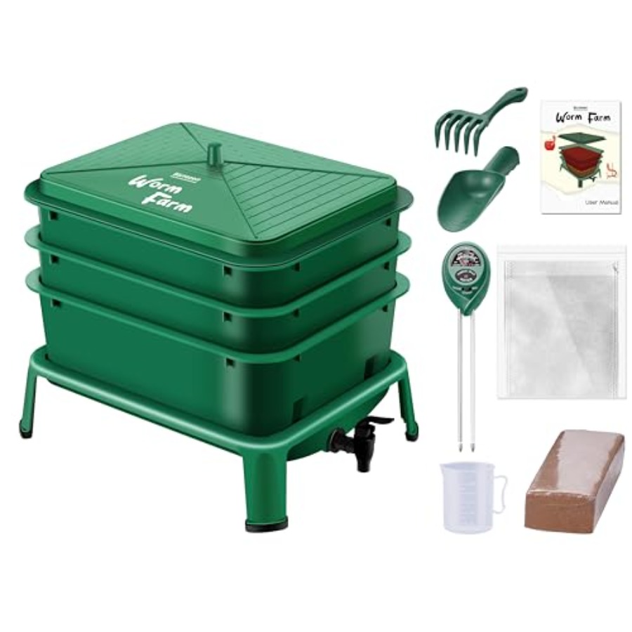 Composting Kit Indoor - Worm Composter 32QT Worm Farm with