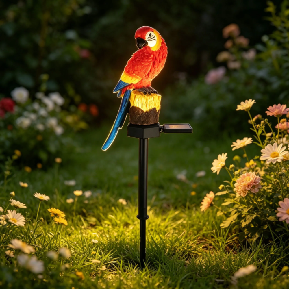 Smart Zen Garden - Solar Resin Parrot Decorative Light, Outdoor