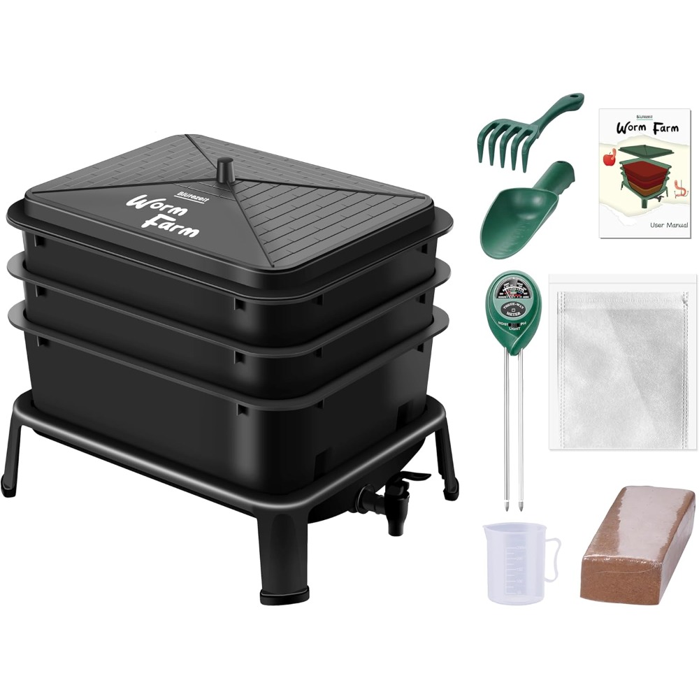 5-Tray Worm Compost Bin, 53QT  - Composting Kit Indoor บทวิจารณ์และราคา
