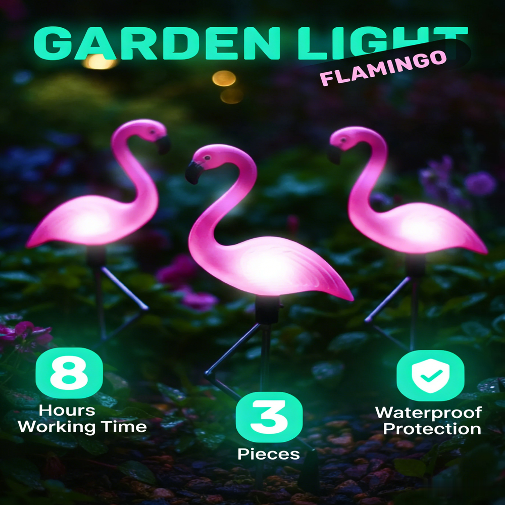 3Pcs Solar Powered Flamingo Gr - Smart Zen Garden บทวิจารณ์และราคา