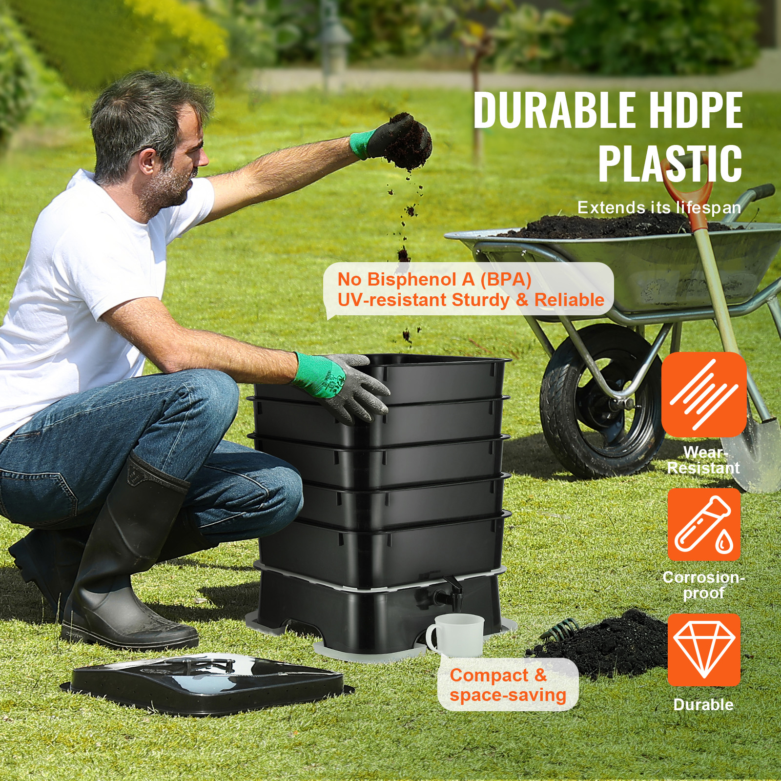 5-Tray Worm Composter Compost  - Composting Kit Indoor บทวิจารณ์และราคา