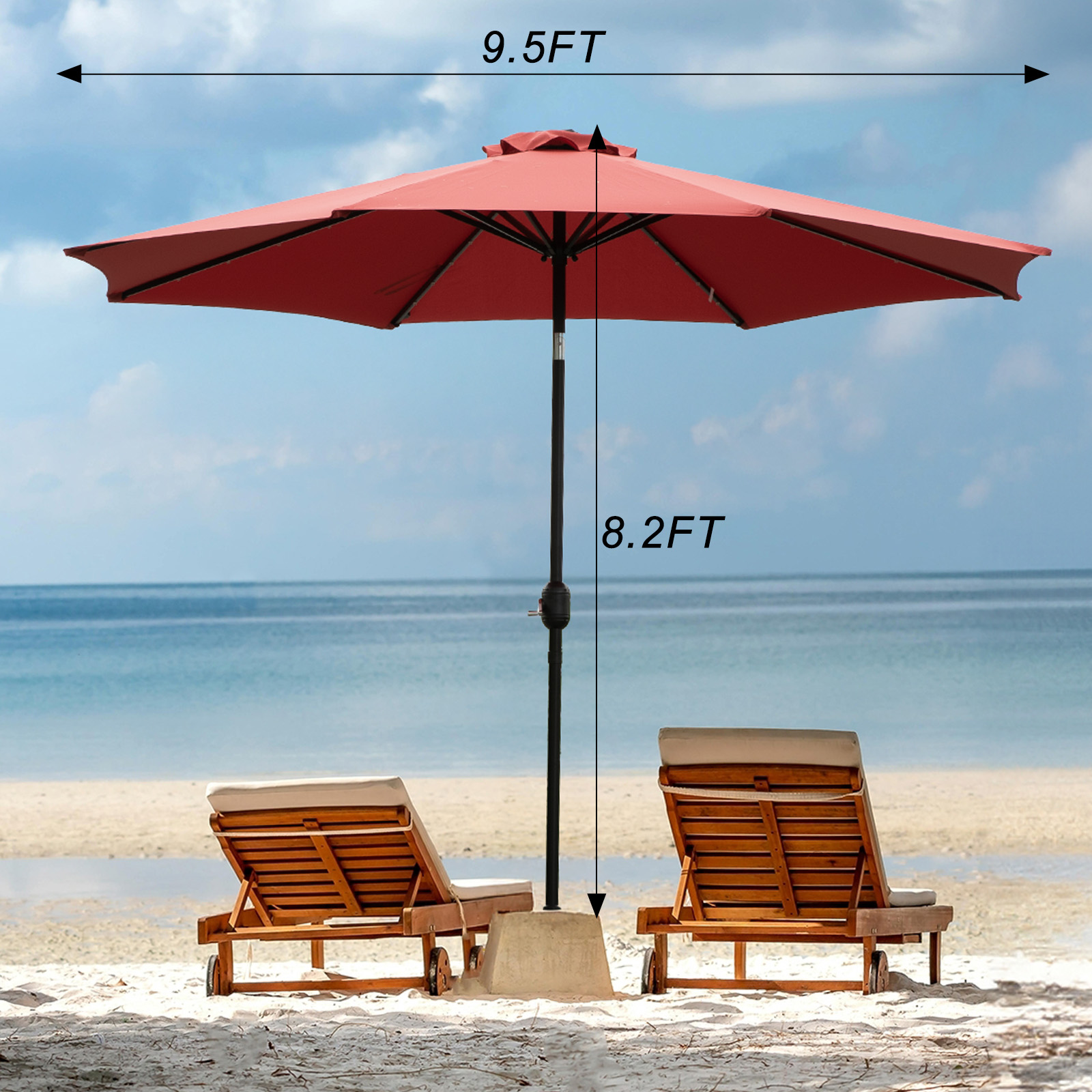 JHK 10FT Solar Patio Umbrella  - Smart Garden Umbrella บทวิจารณ์และราคา
