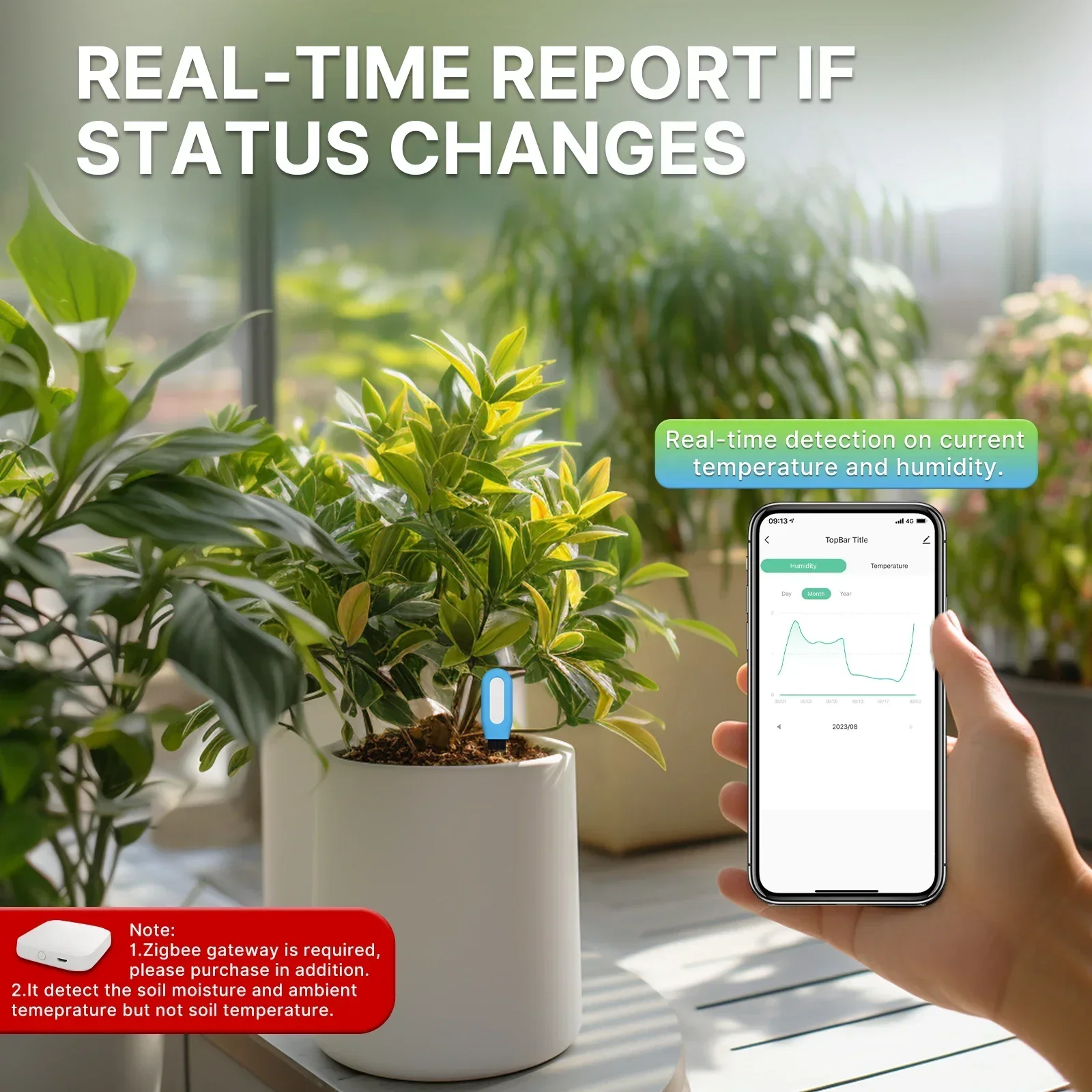 MOES Smart ZigBee Soil Tempera - Smart Garden Monitor บทวิจารณ์และราคา