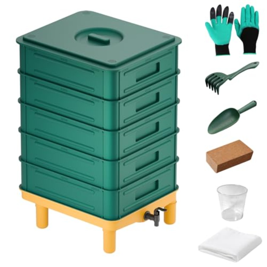 5-Layer Worm Compost Bin 85L W - Composting Kit Indoor บทวิจารณ์และราคา