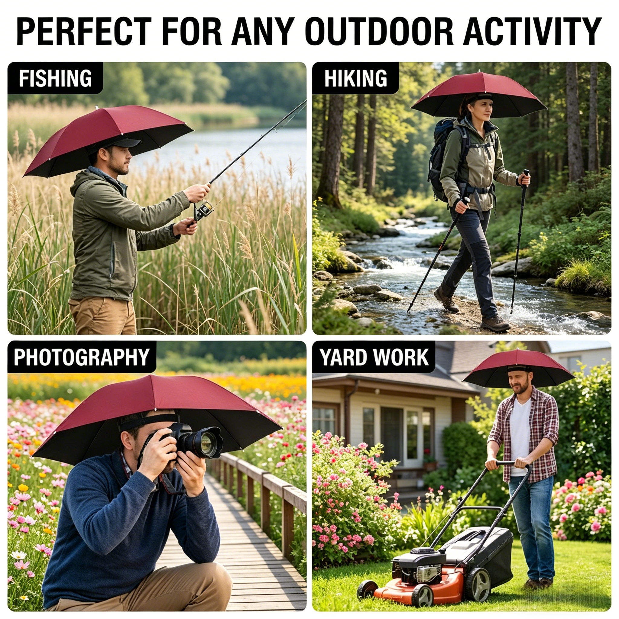 Head Mounted Umbrella Cap, Com - Smart Garden Umbrella บทวิจารณ์และราคา