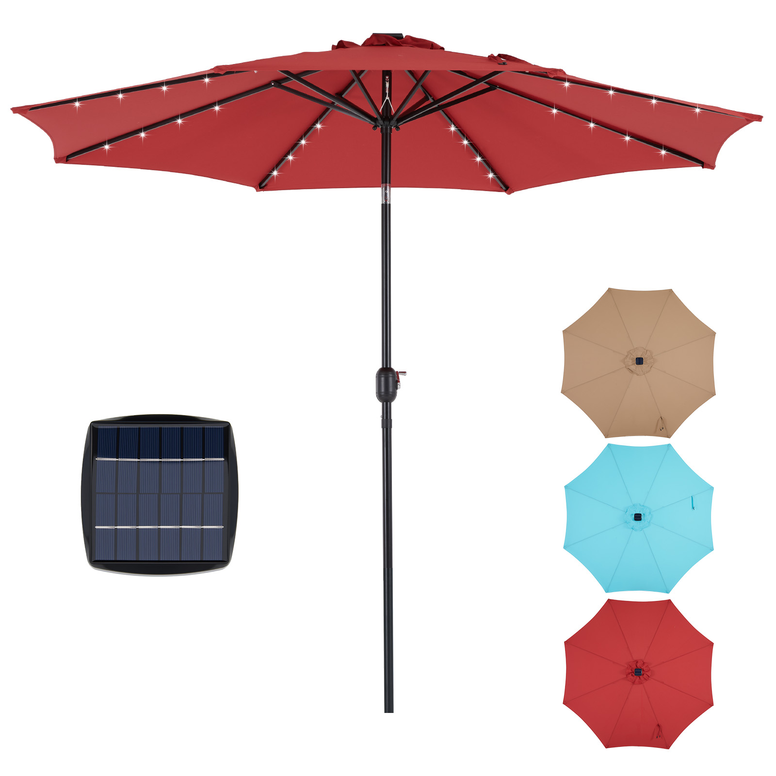 JHK 10FT Solar Patio Umbrella  - Smart Garden Umbrella บทวิจารณ์และราคา
