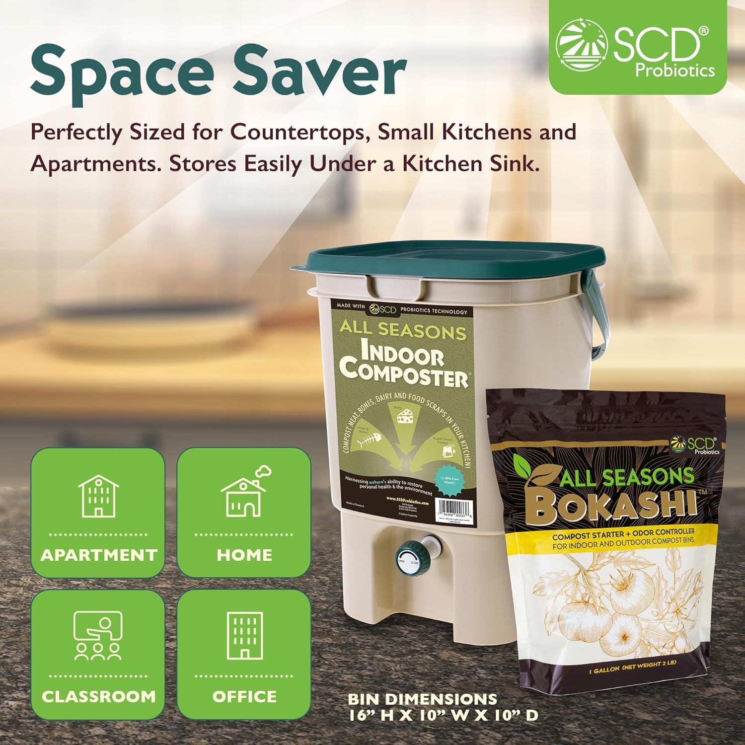 5 Gallon Indoor Compost Bin wi - Composting Kit Indoor บทวิจารณ์และราคา