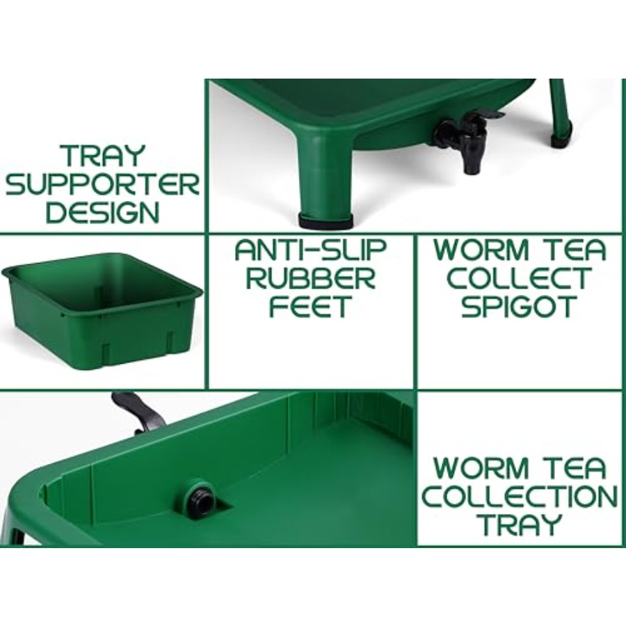 Worm Composter 32QT Worm Farm  - Composting Kit Indoor บทวิจารณ์และราคา