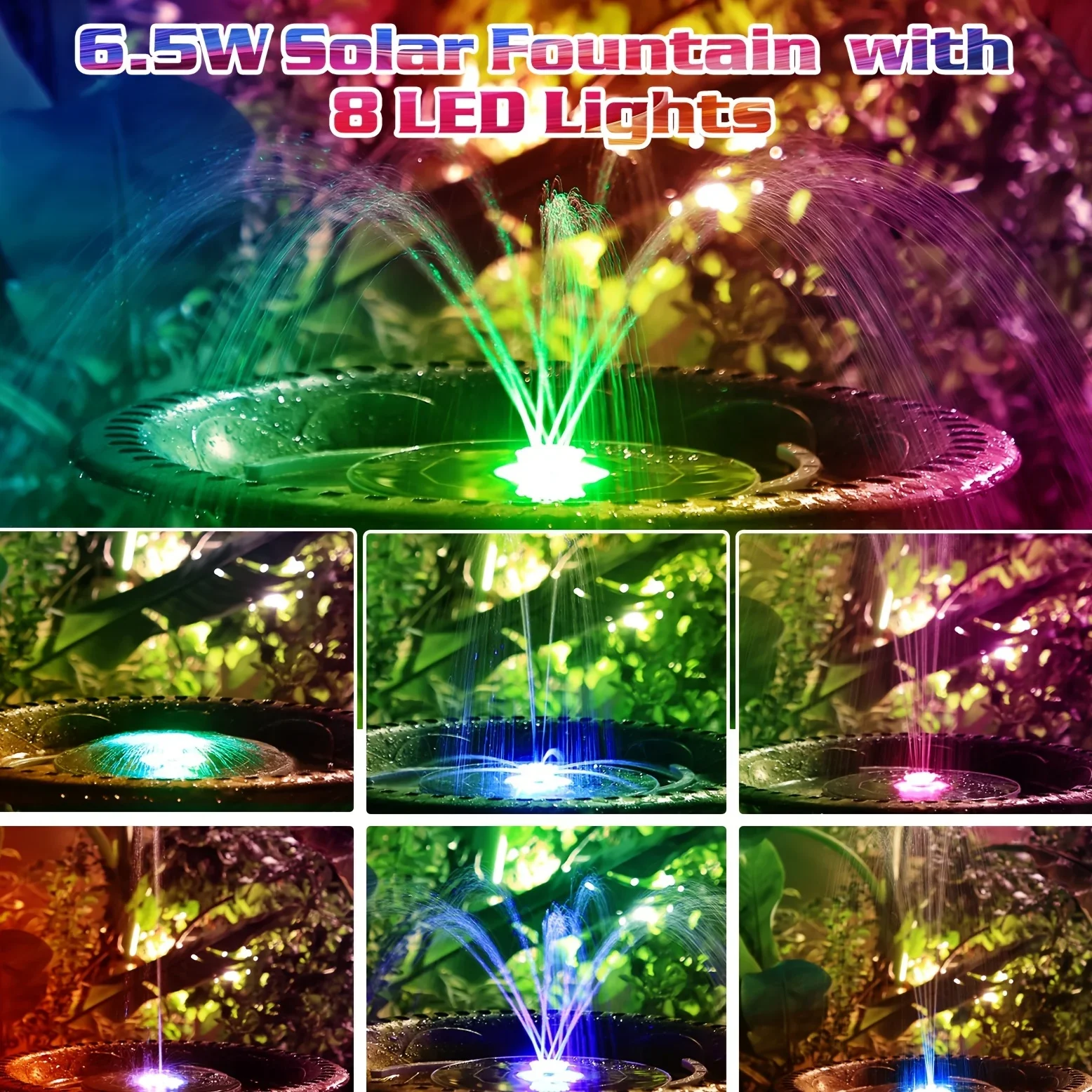 6.5W LED Solar Fountain Pump w - Smart Zen Garden บทวิจารณ์และราคา