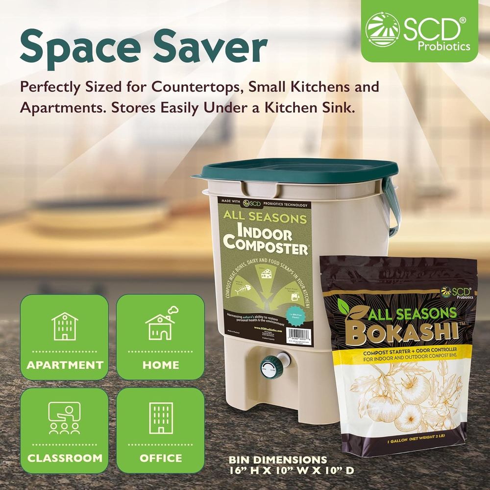 5 Gallon Tan Indoor Compost Bi - Composting Kit Indoor บทวิจารณ์และราคา